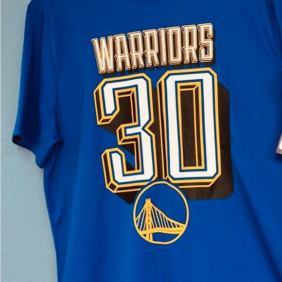 STEPH CURRY LARGE MENS/UNISEX TEE/WARRIORS JERSEY SHORT SLEEVE BLUE & YELLOW NWT - Picture 3 of 4